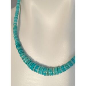 Genuine Turquoise Graduated Disc Necklace Adjustable Mine Finds by Jay King